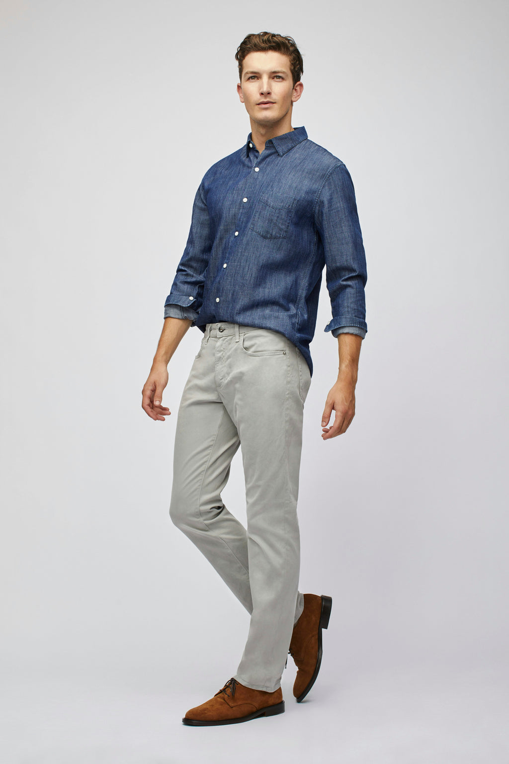 Italian Textured 5-Pocket Pants