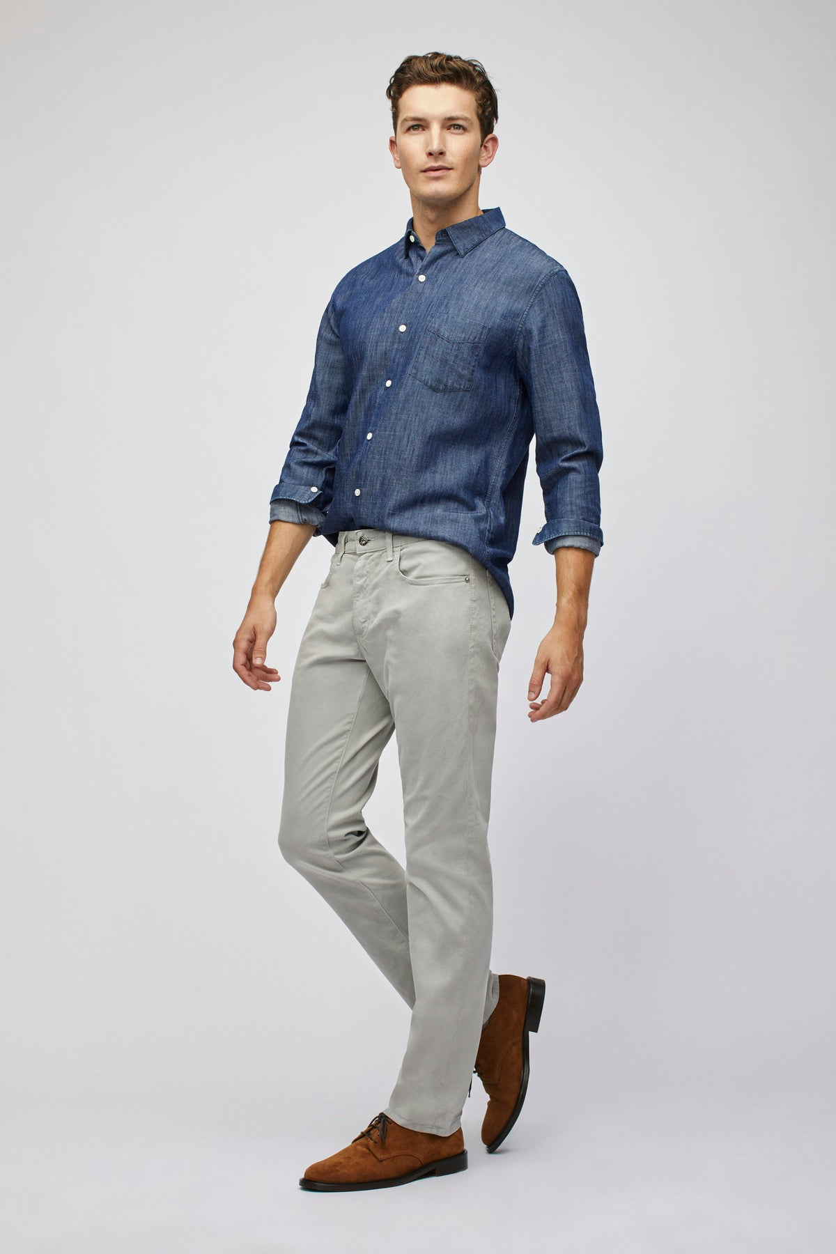 Italian Textured 5-Pocket Pants