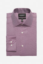 Swiss Performance Dress Shirt - textured burgundy