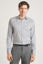 Jetsetter Stretch Dress Shirt - olive grey stripe