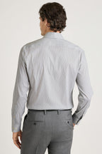 Jetsetter Stretch Dress Shirt - olive grey stripe