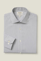 Jetsetter Stretch Dress Shirt - olive grey stripe
