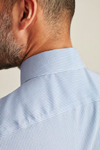 Jetsetter Stretch Dress Shirt Extended Sizes - navy mini check