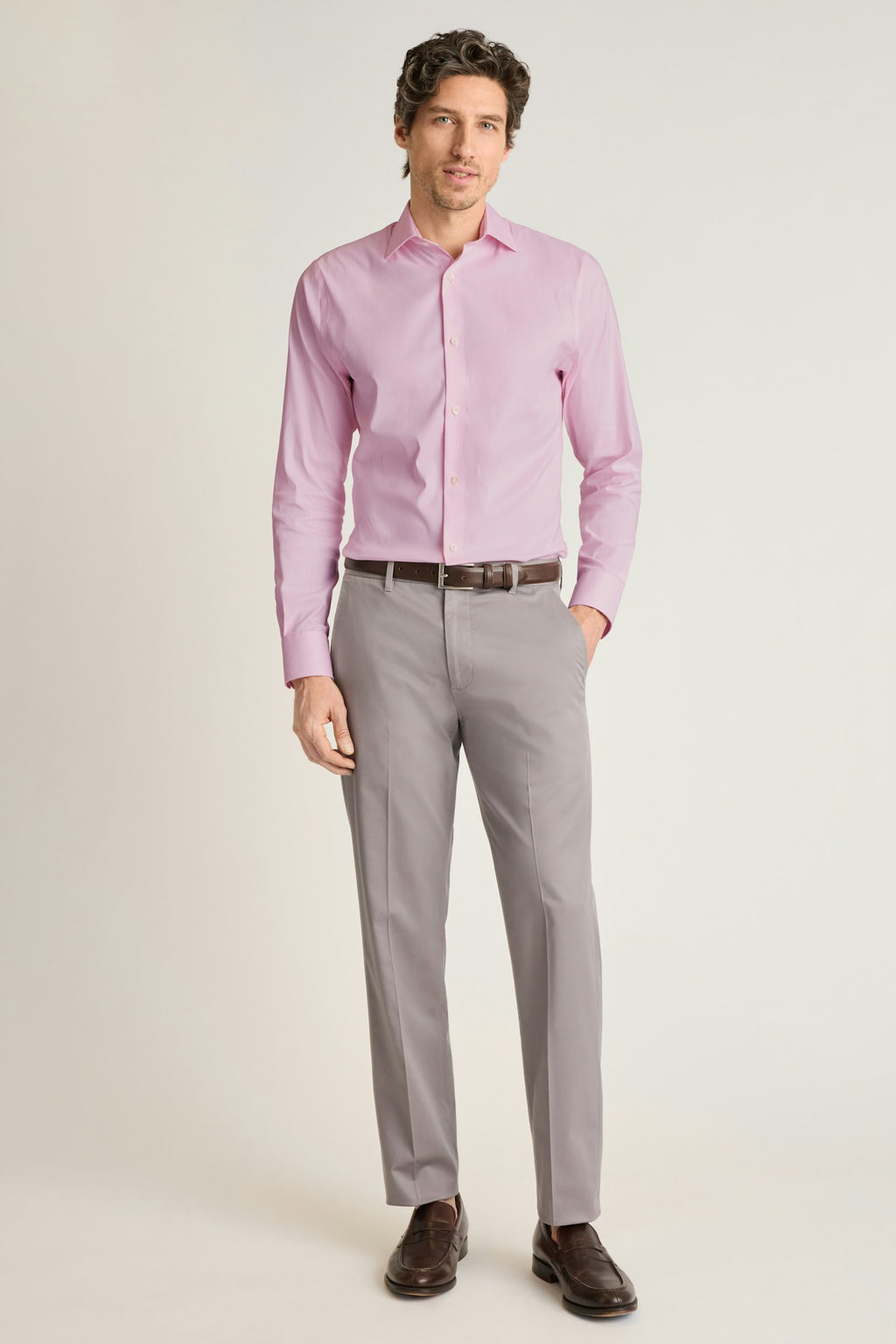 Jetsetter Stretch Dress Shirt - pink sanchez stripe