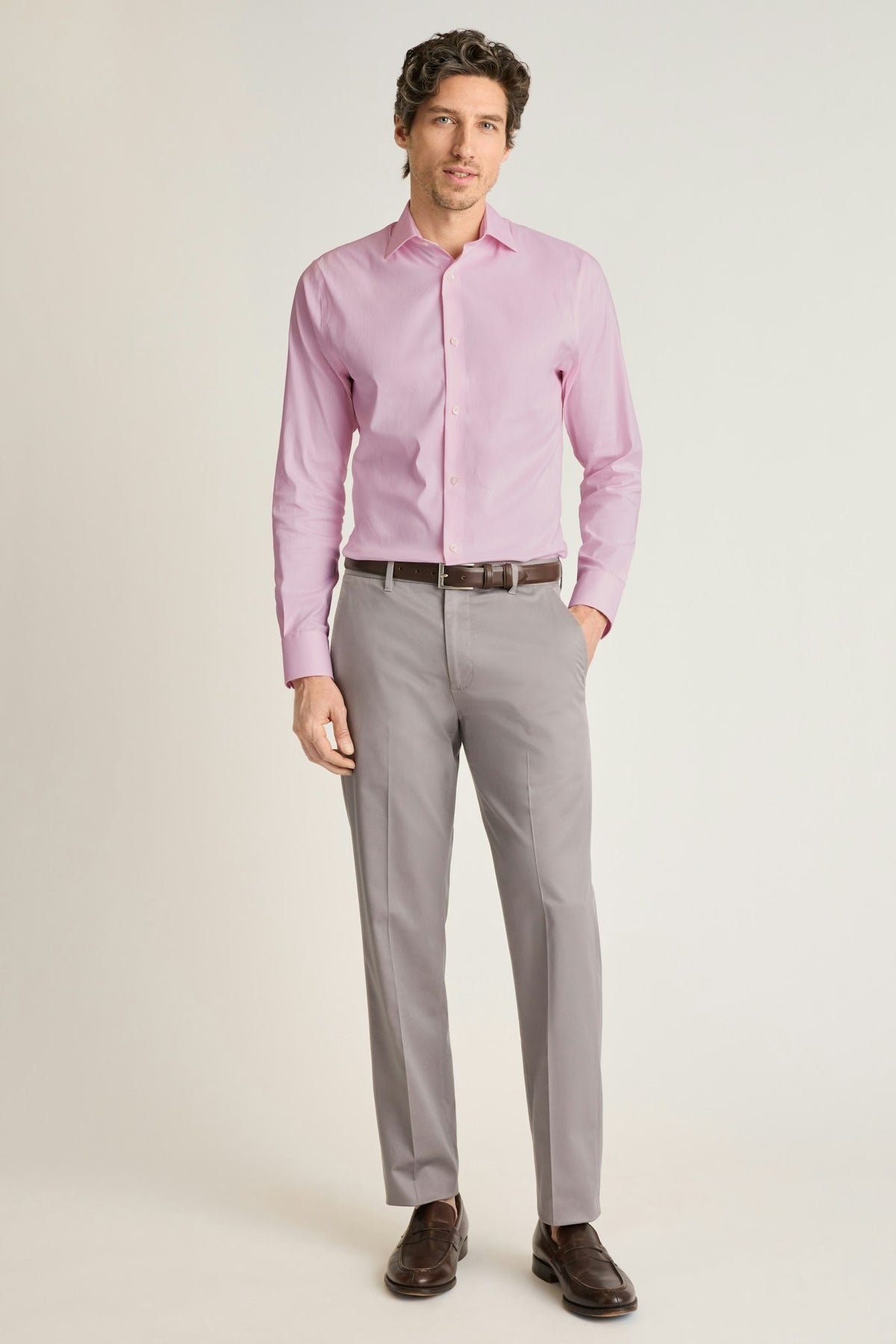 Jetsetter Stretch Dress Shirt - pink sanchez stripe