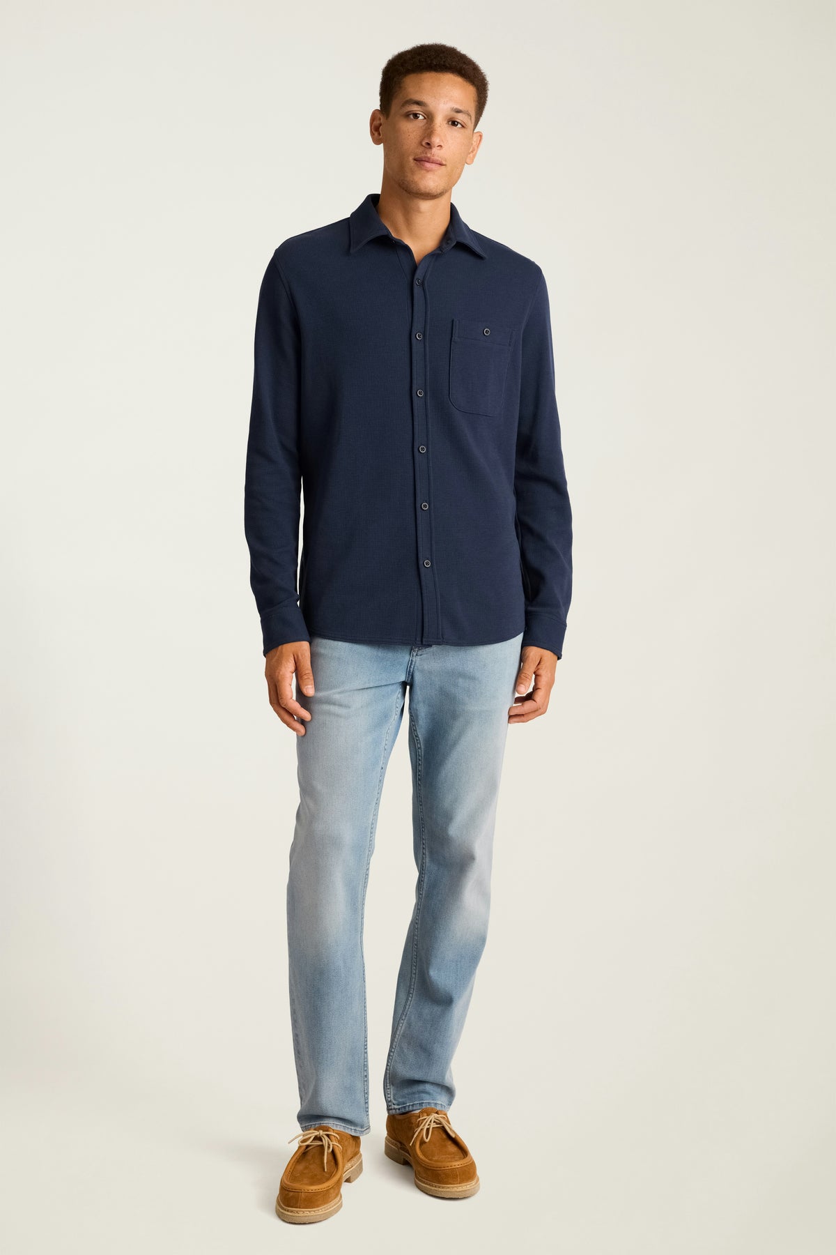 Waffle Button Down Shirt