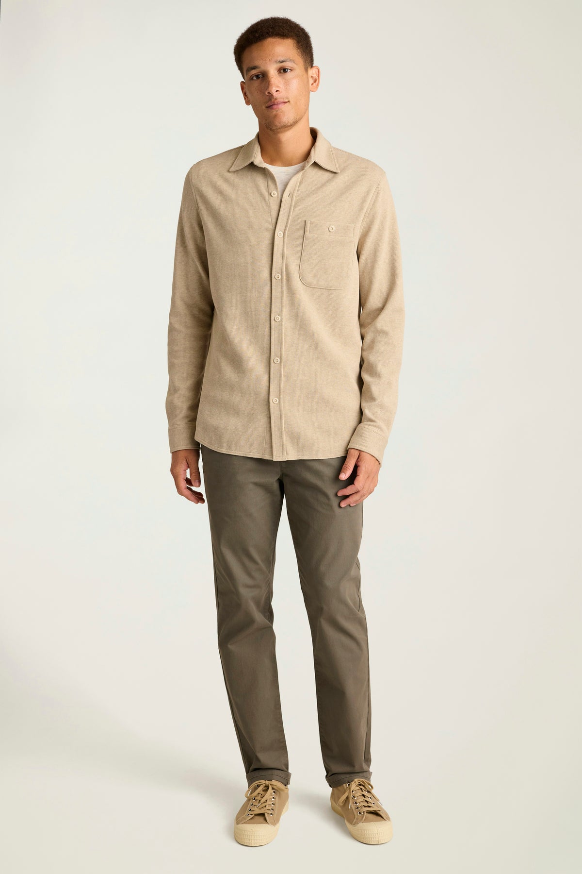Waffle Button Down Shirt