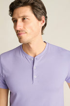 Pima Performance Short Sleeve Henley - light purple