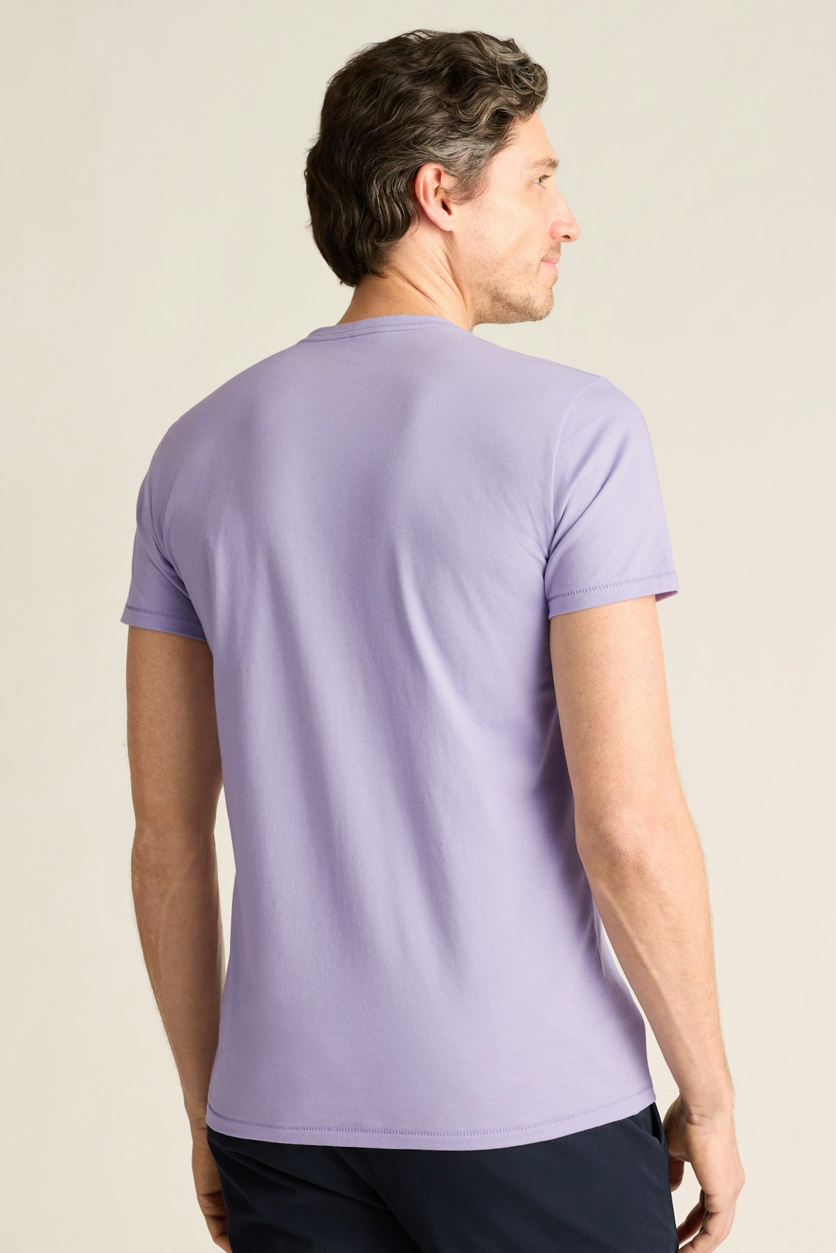 Pima Performance Short Sleeve Henley - light purple