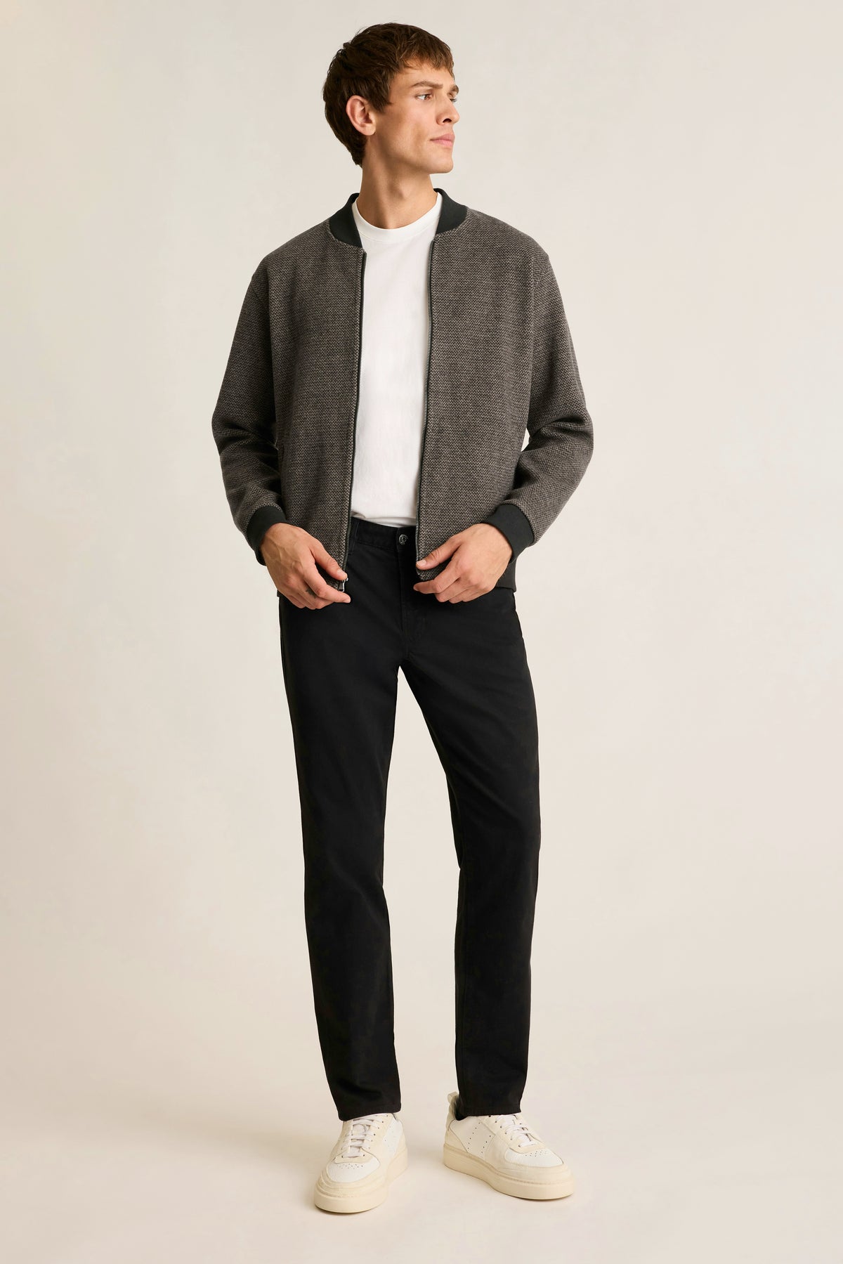 Wool Blend Sweater Bomber
