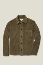 Cozy Cord Shacket - brown olive