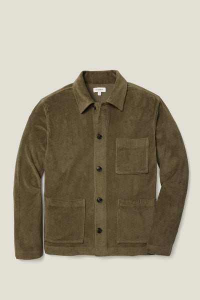 Cozy Cord Shacket - brown olive