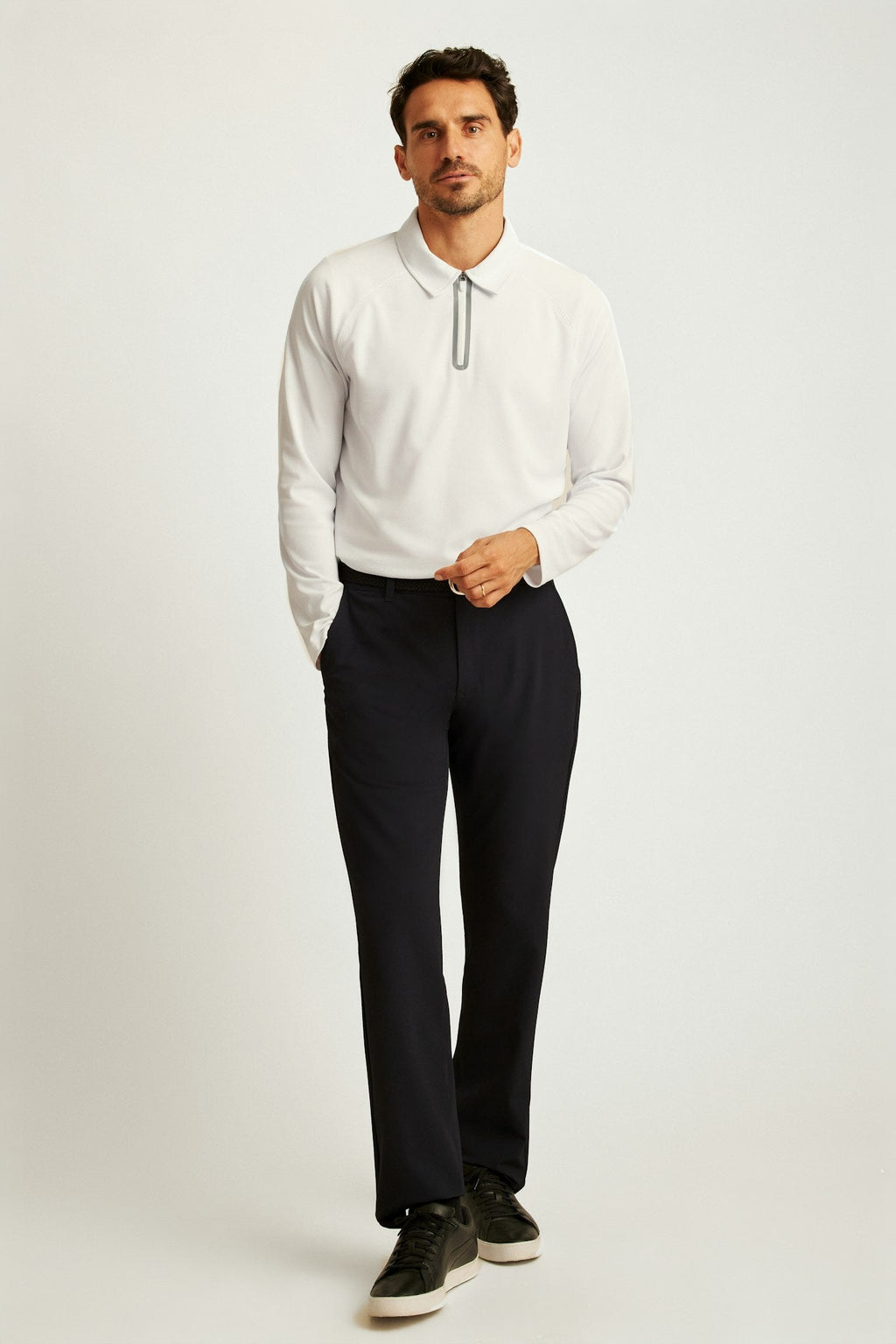 All Day Long Sleeve Zip Polo