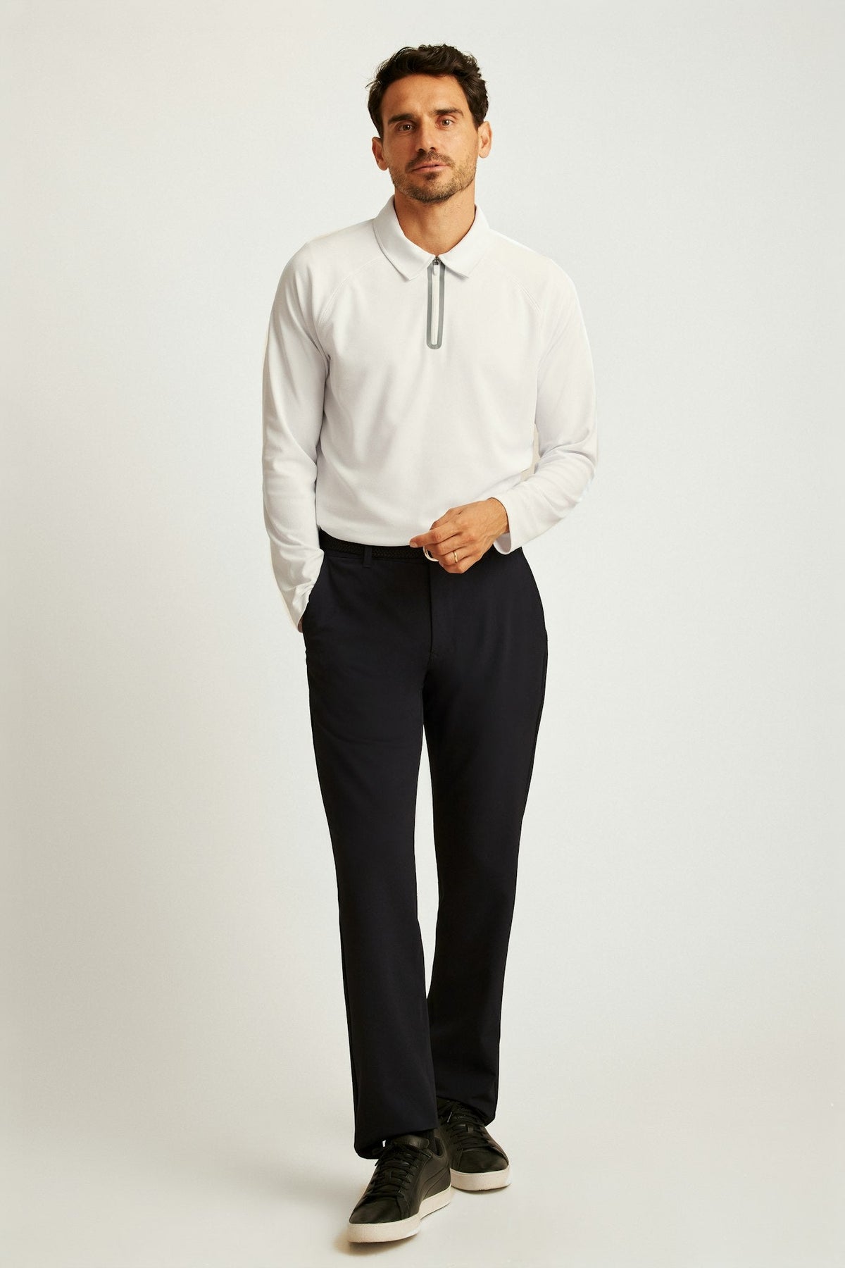 All Day Long Sleeve Zip Polo