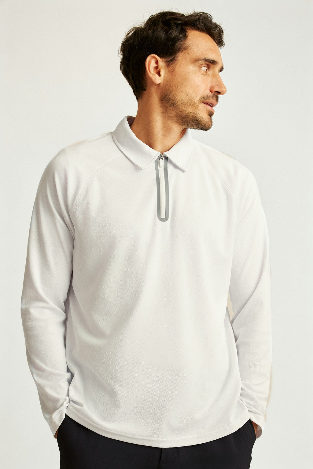 All Day Long Sleeve Zip Polo