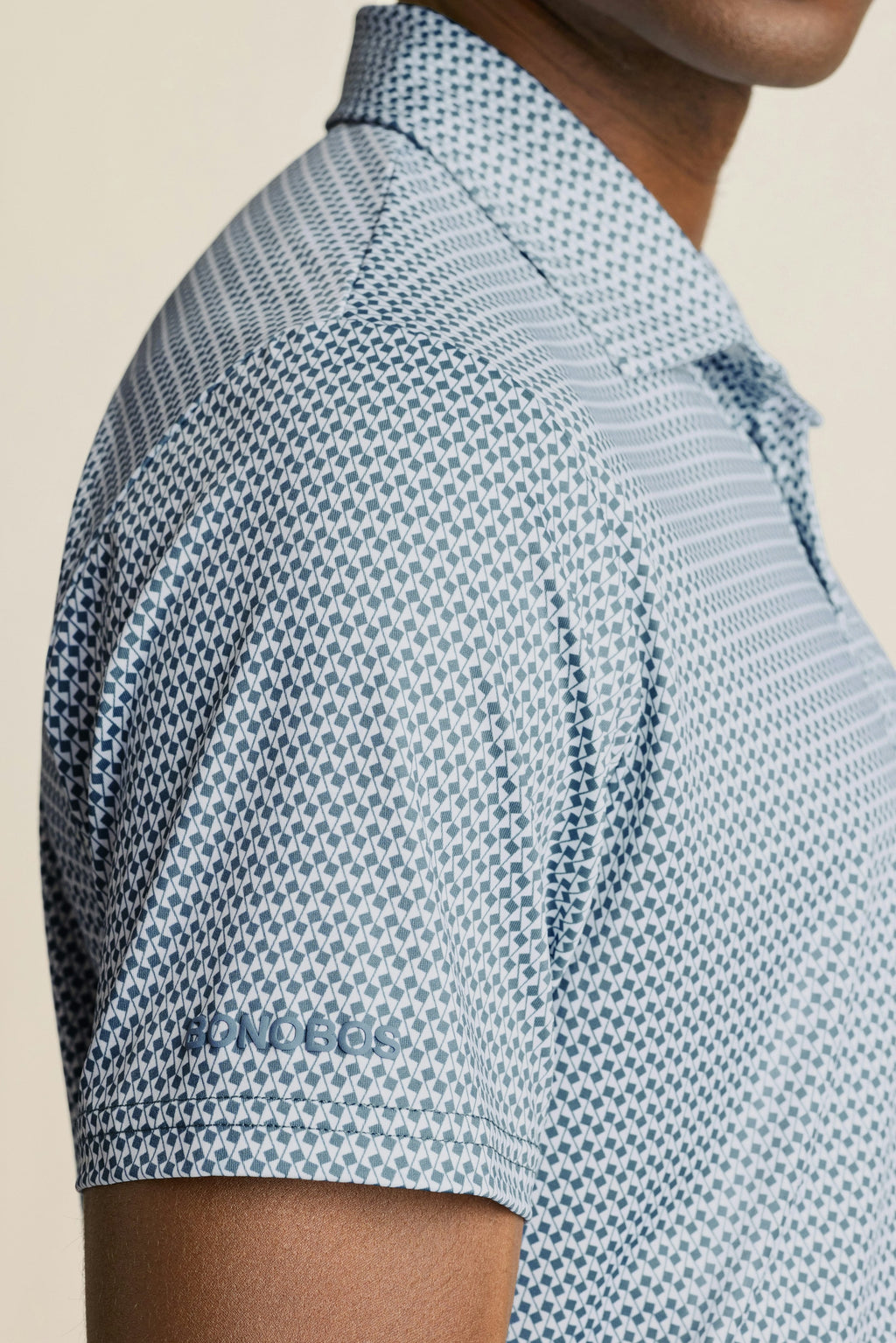 Performance Golf Polo - slate blue green geo