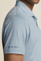 Performance Golf Polo - slate blue green geo