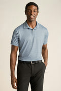 Performance Golf Polo - slate blue green geo