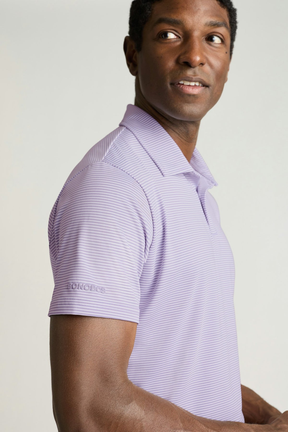 Performance Golf Polo - purple stripe