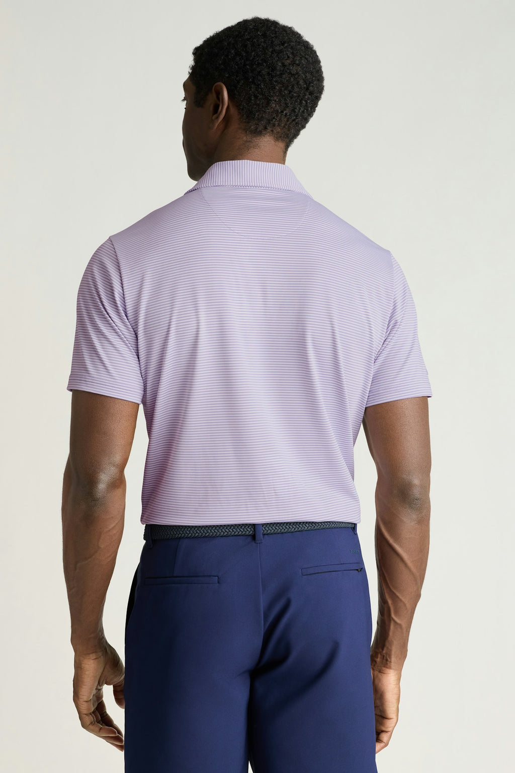 Performance Golf Polo - purple stripe