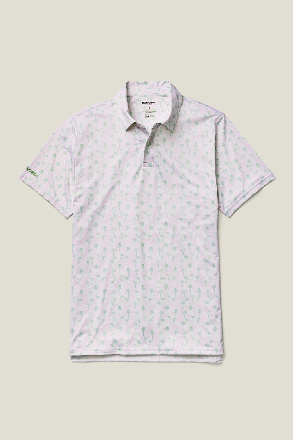 Performance Golf Polo - white flamingo palms