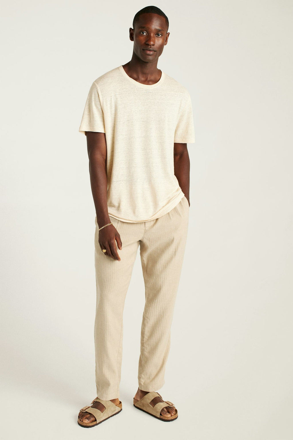 Linen Crew Neck Tee