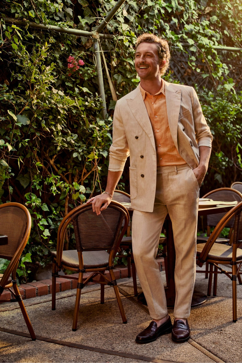Jetsetter Italian Linen Double Breasted Blazer