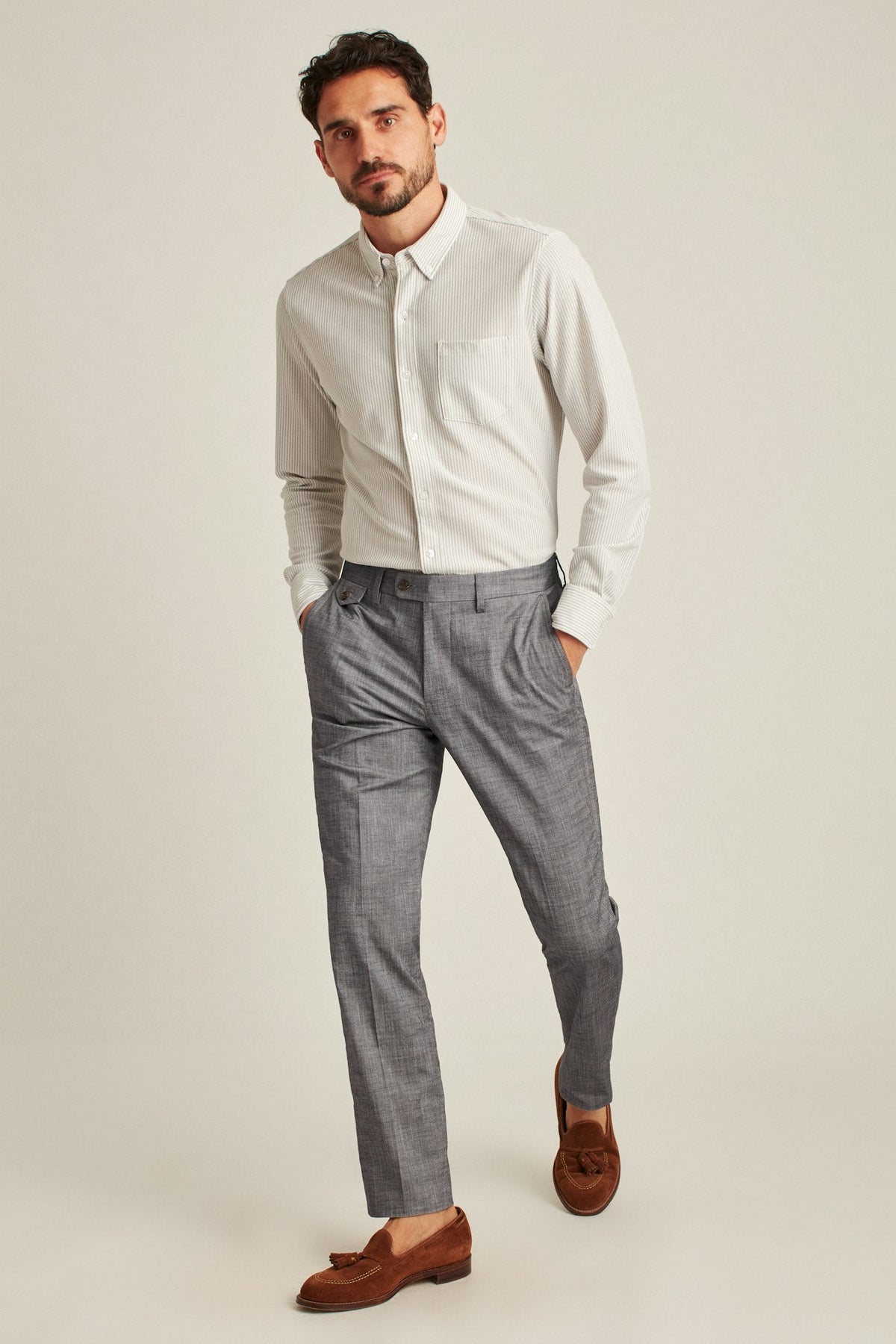 Stretch Chambray Suit Pant