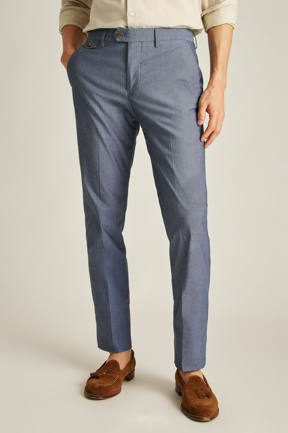 Portuguese Stretch Chambray Suit Pant