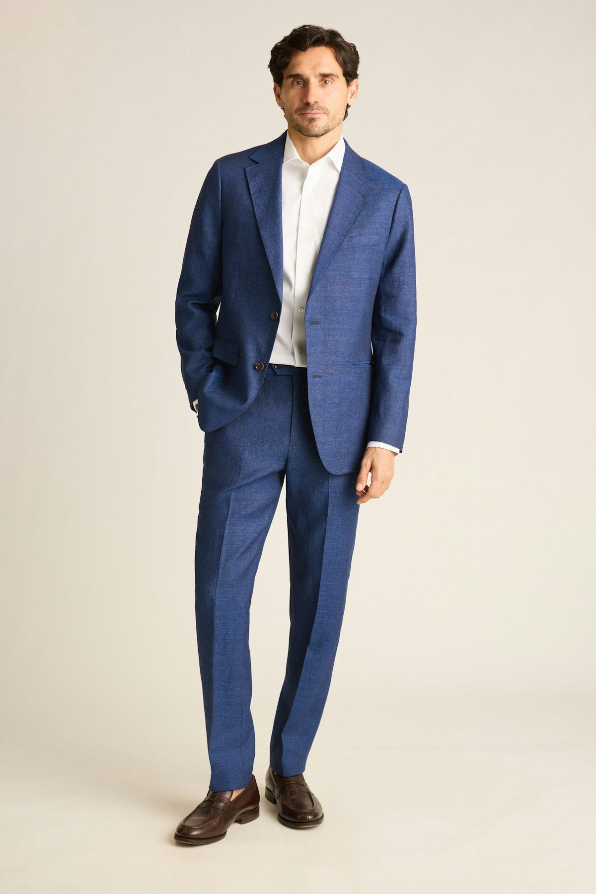blue dress pant Jetsetter Italian Linen Suit Pants Tailored for Men by Bonobos - Light Glen Plaid and quads while still