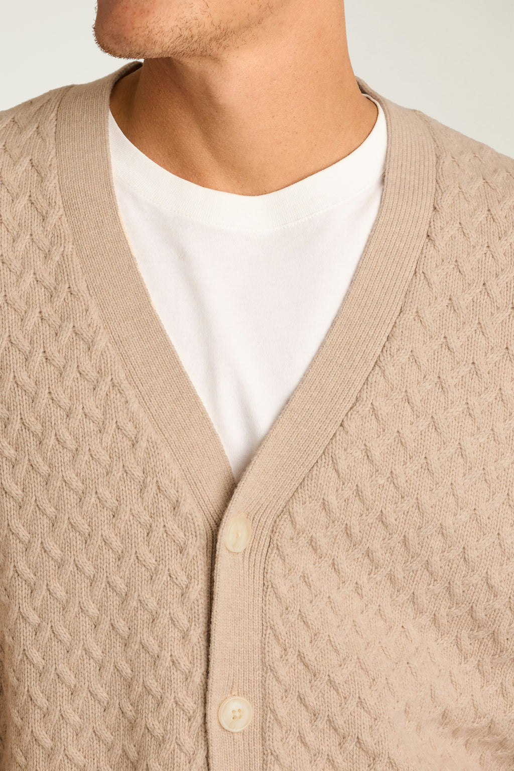 Merino Blend Cable Cardigan