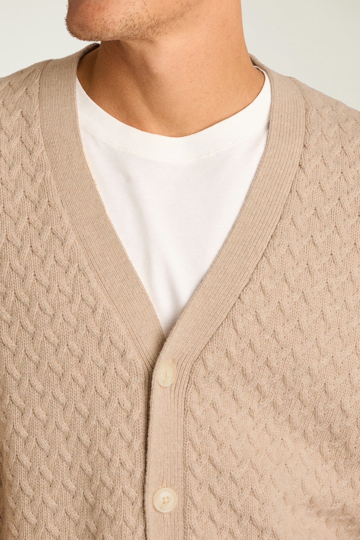 Merino Blend Cable Cardigan