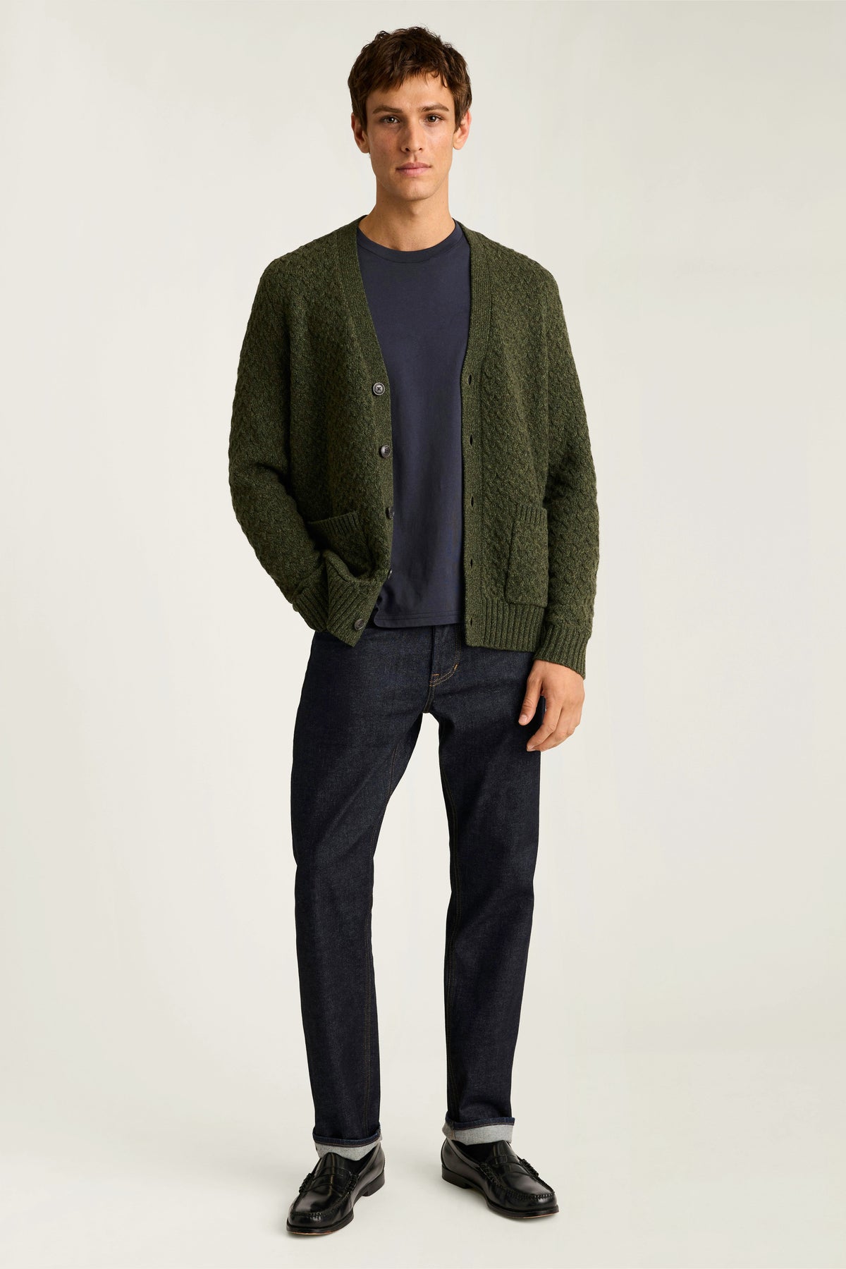 Merino Blend Cable Cardigan