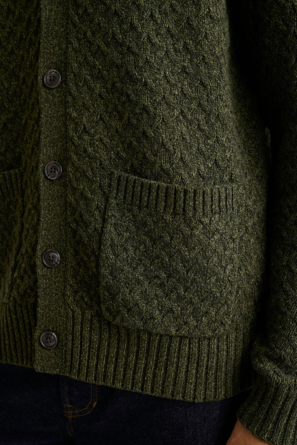 Merino Blend Cable Cardigan
