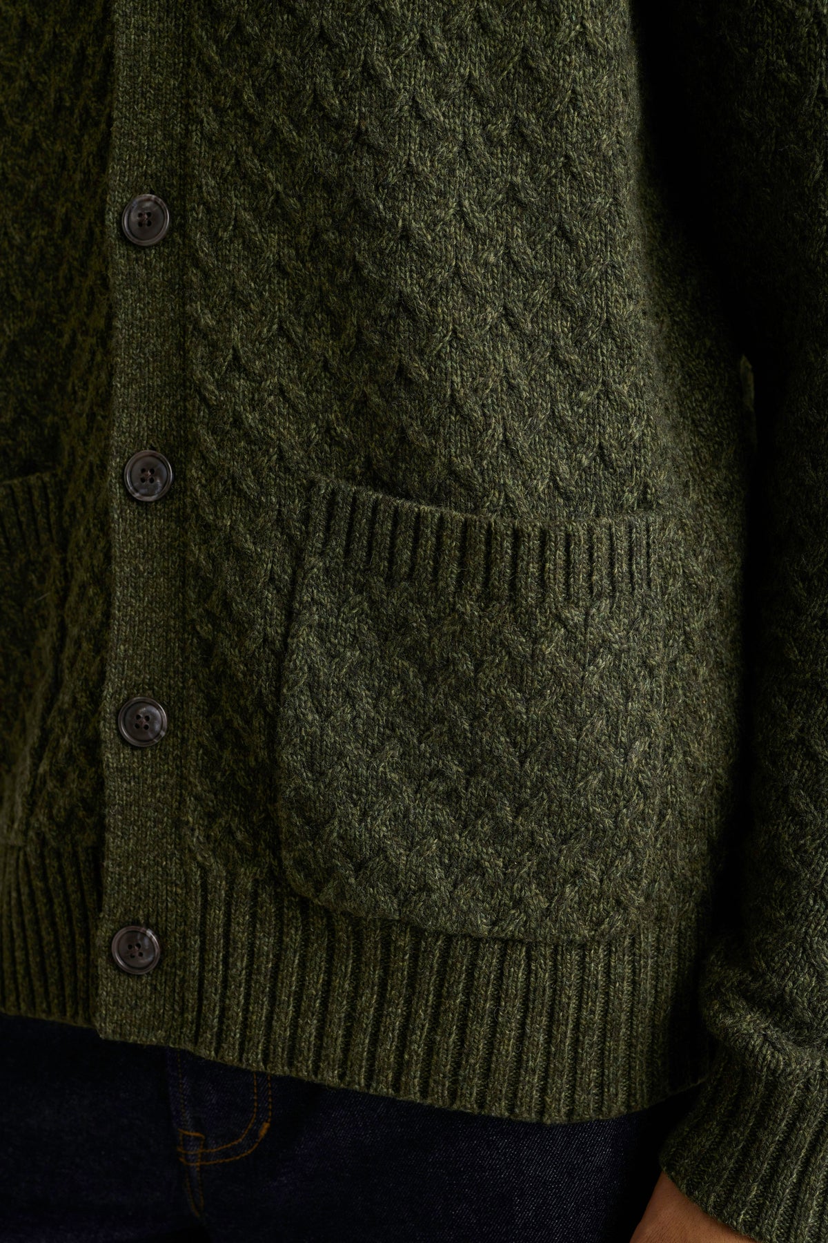 Merino Blend Cable Cardigan