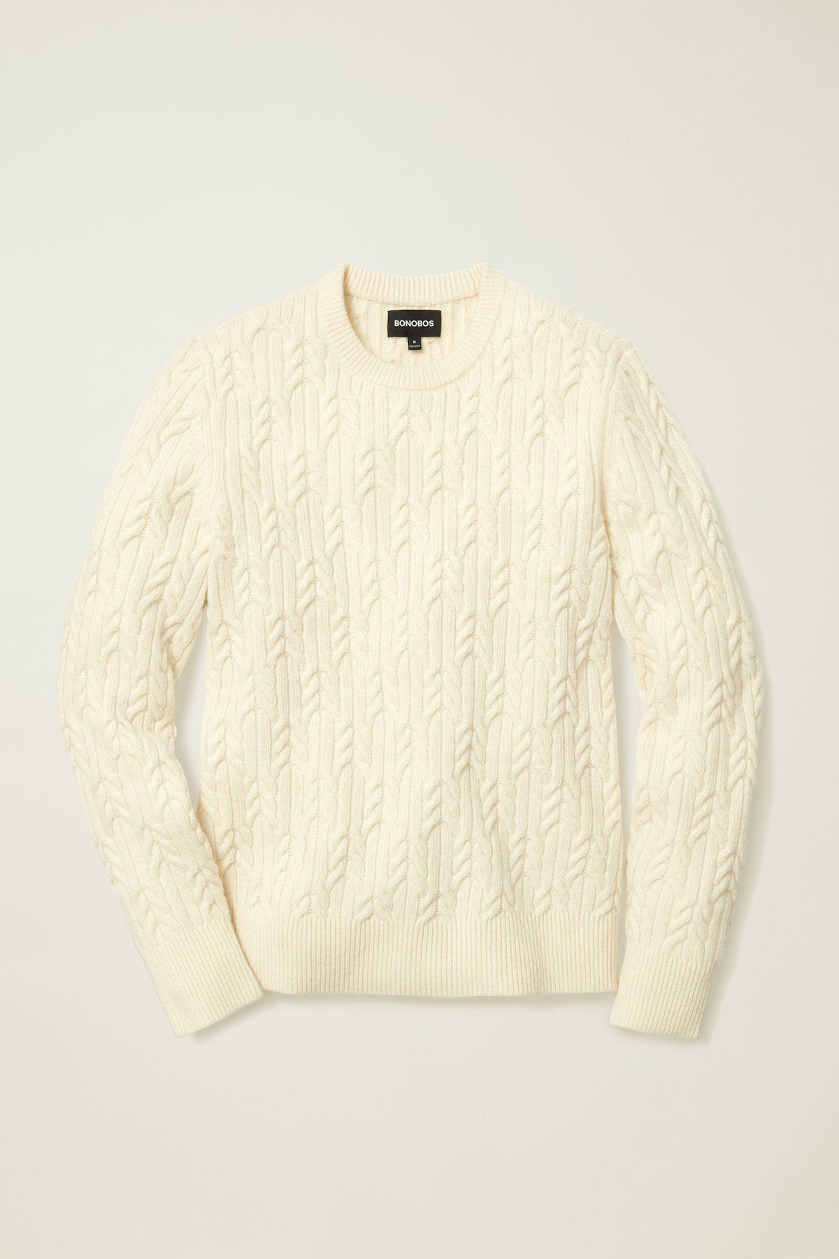 Wool Cable Crew Neck Sweater