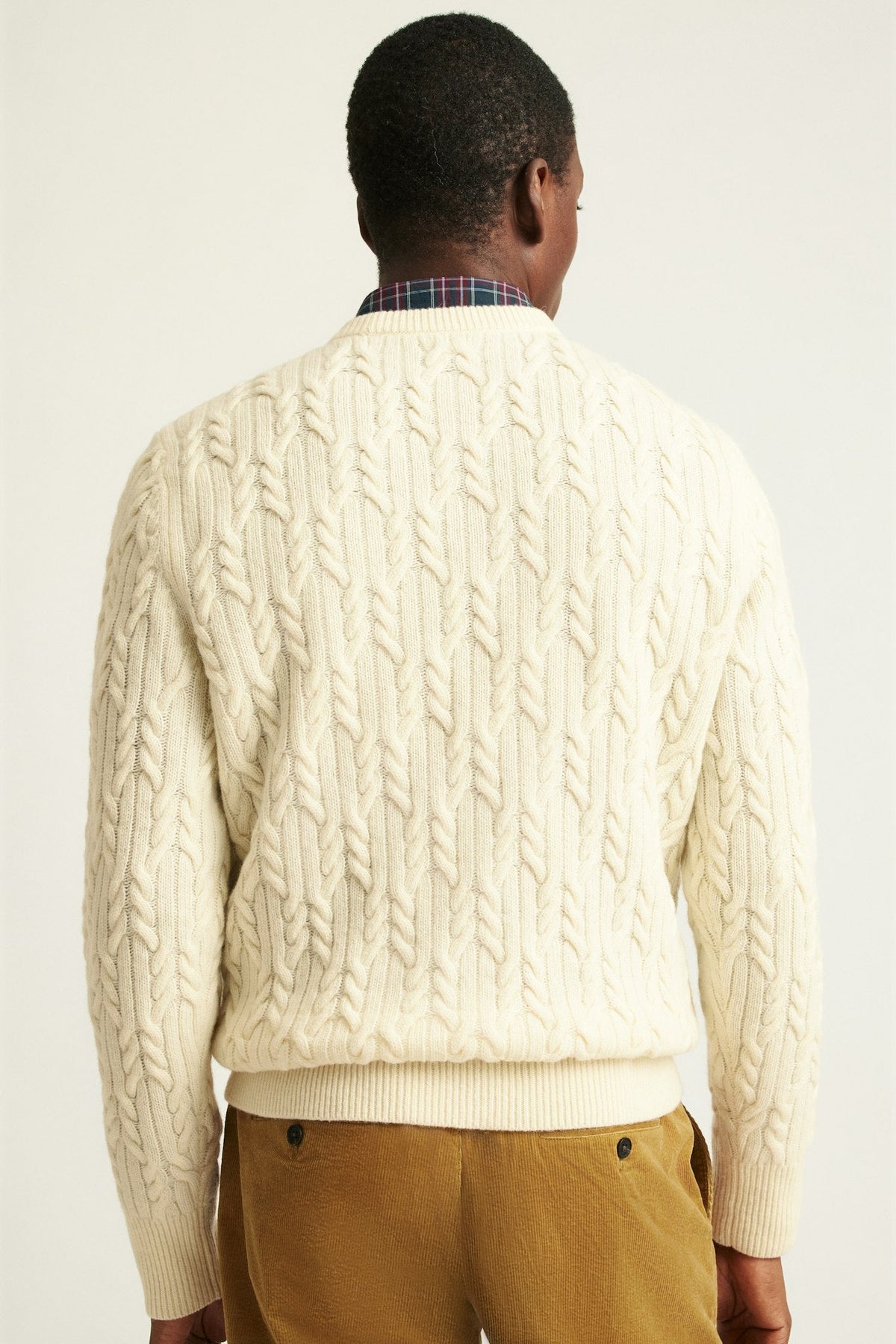 Wool Cable Crew Neck Sweater