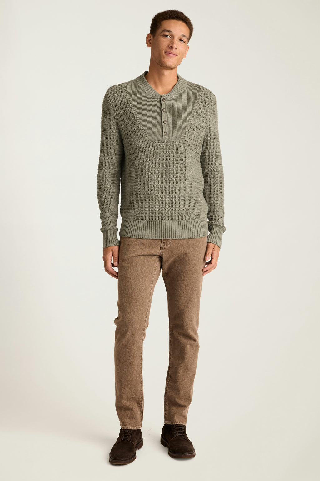 Cotton Cashmere Henley Sweater