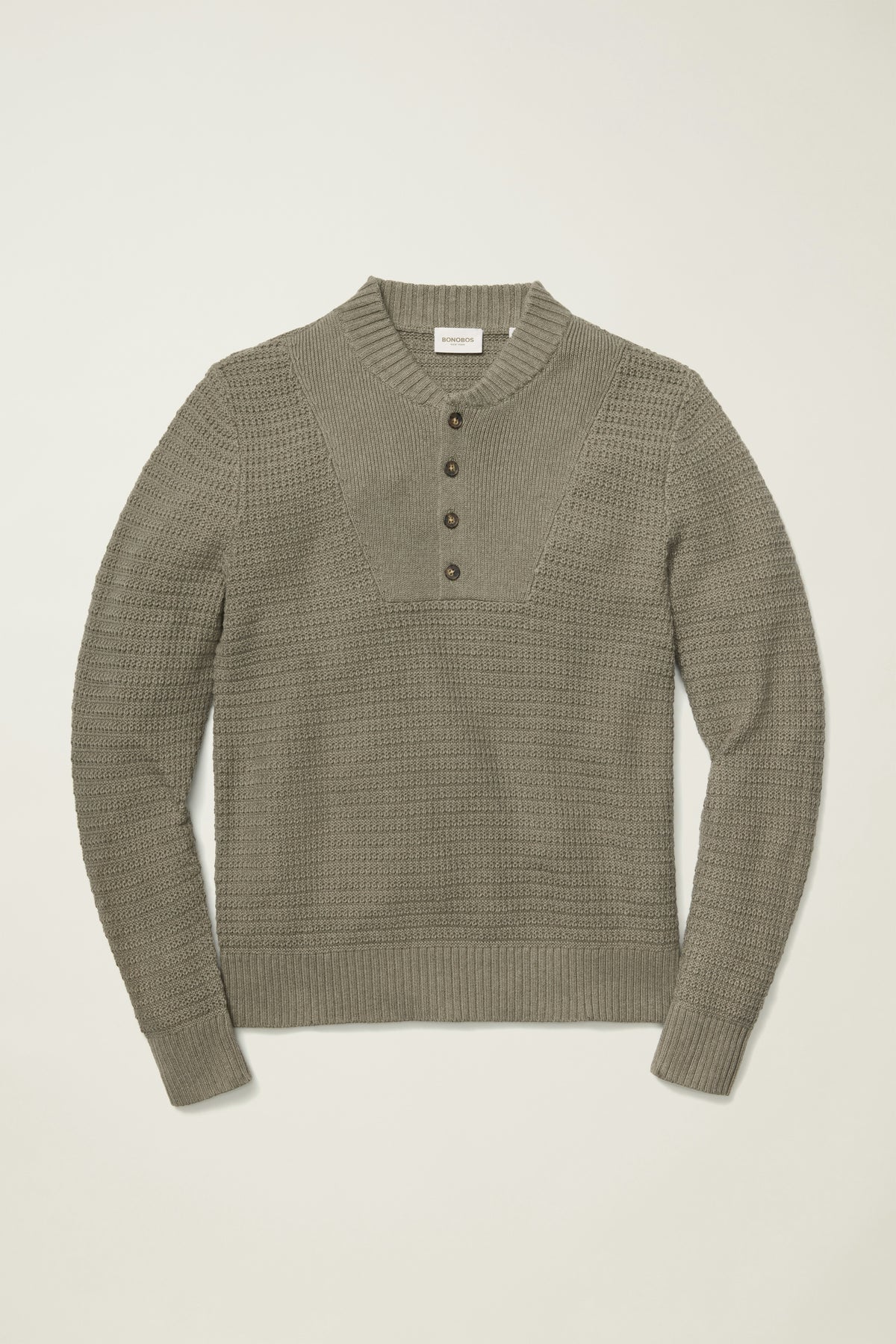 Cotton Cashmere Henley Sweater