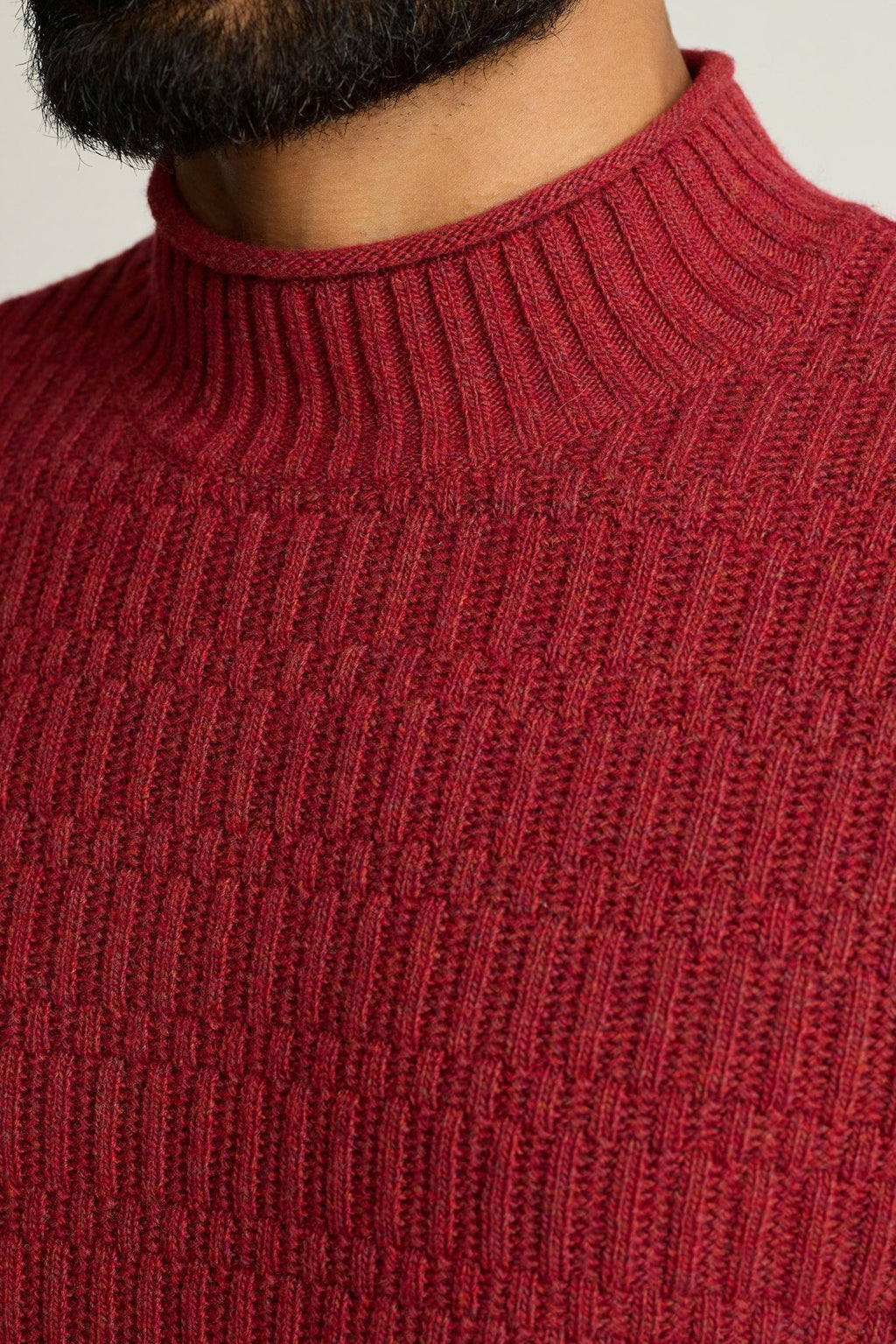 Merino Blend Mock Neck Sweater