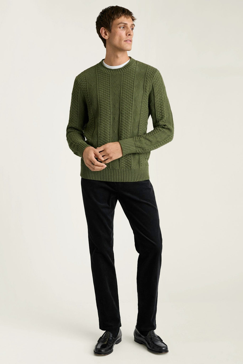 Cotton Cashmere Roll Neck Sweater
