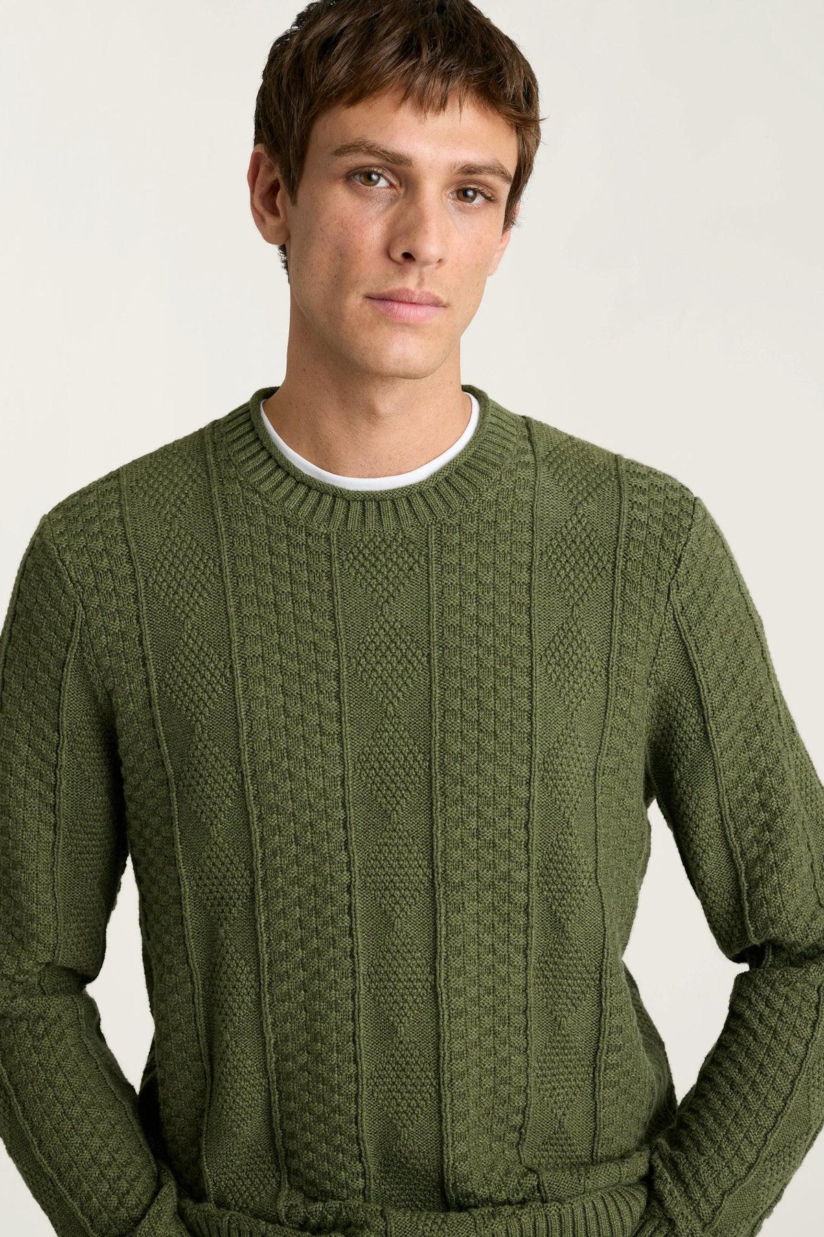 Cotton Cashmere Roll Neck Sweater