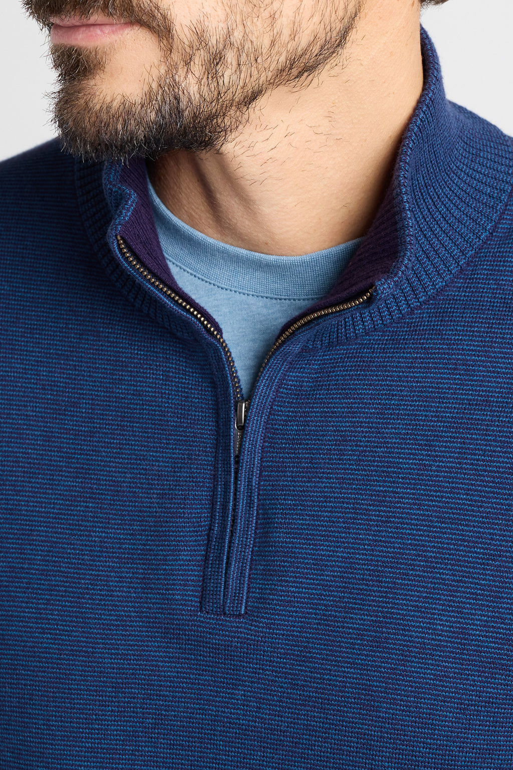 Washable Cotton Cashmere Quarter Zip