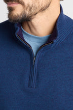 Washable Cotton Cashmere Quarter Zip