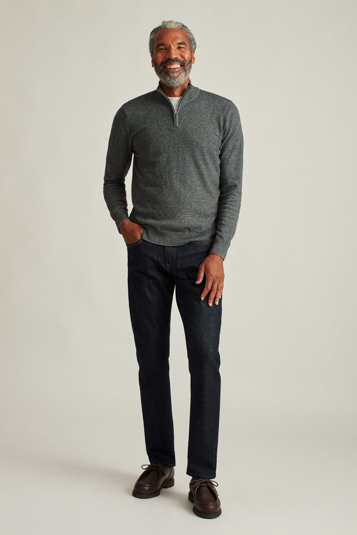 Washable Cotton Cashmere Quarter Zip