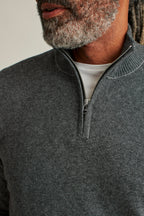 Washable Cotton Cashmere Quarter Zip