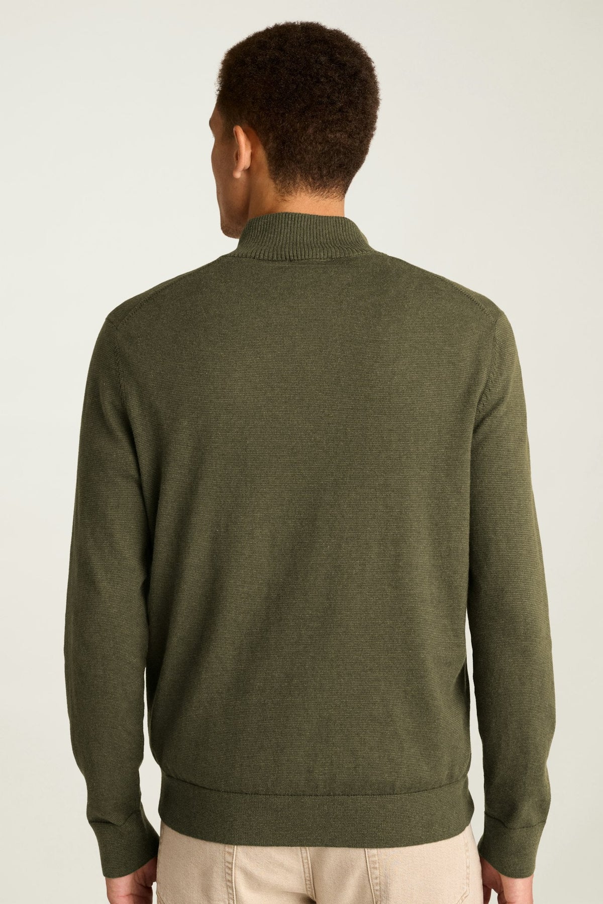 Washable Cotton Cashmere Quarter Zip