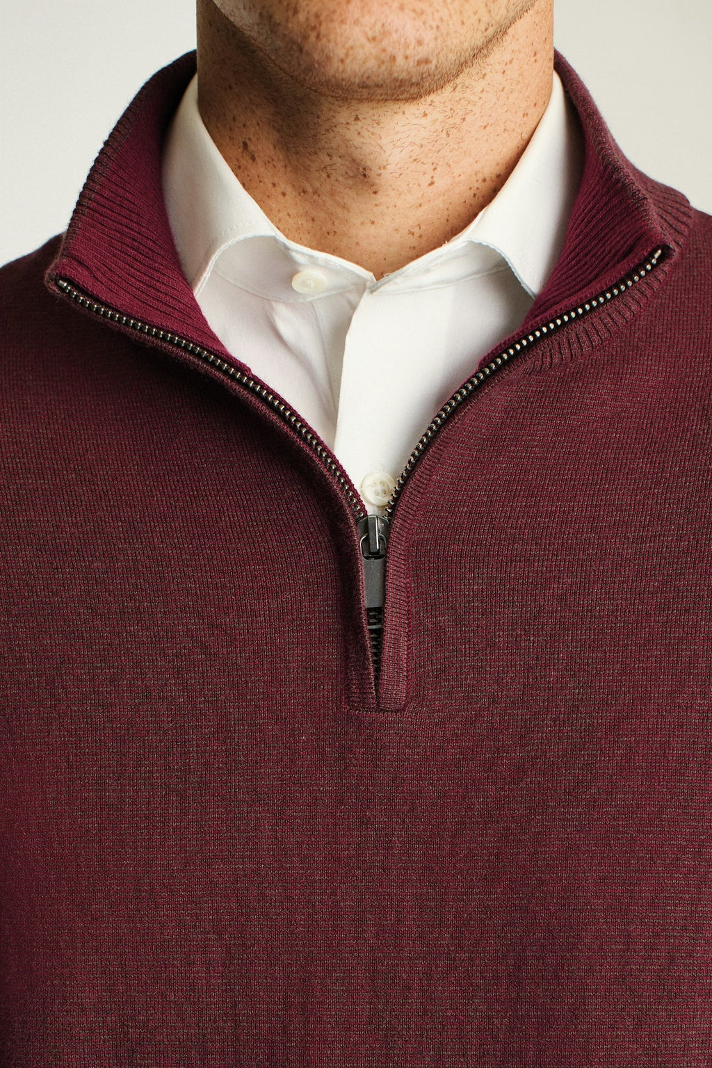 Washable Cotton Cashmere Quarter Zip