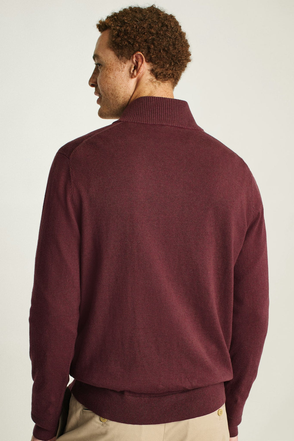 Washable Cotton Cashmere Quarter Zip