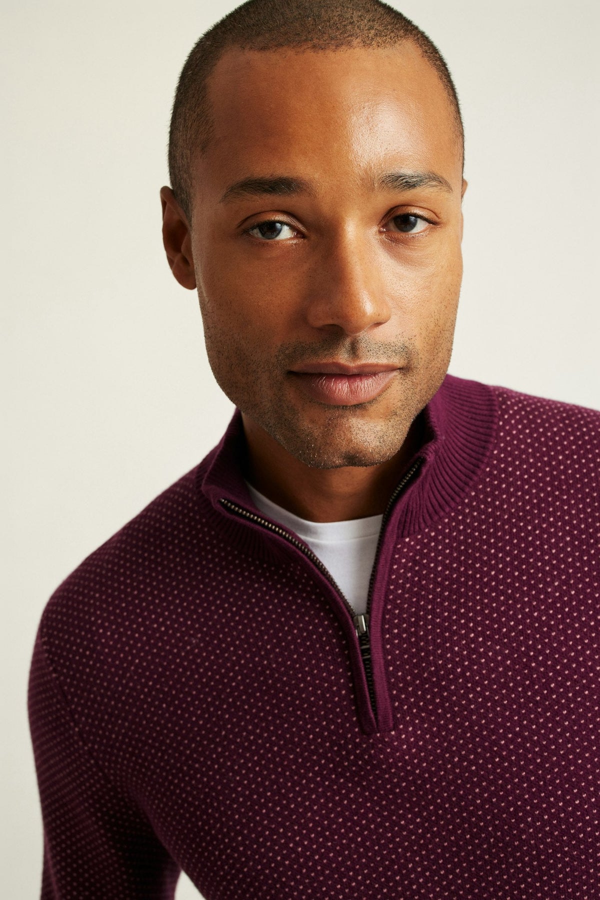 Washable Cotton Cashmere Quarter Zip